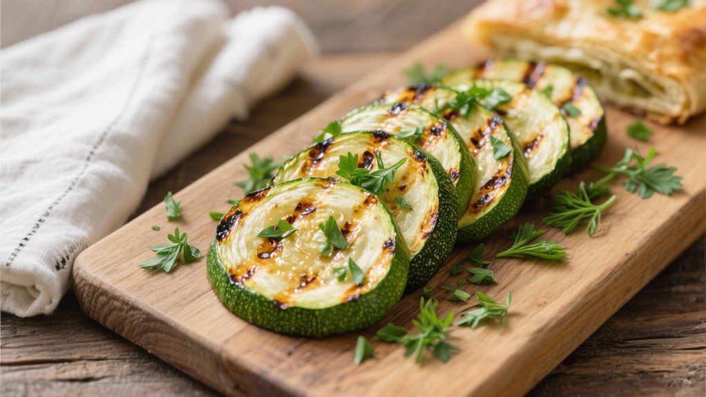 grilled zucchini with herbs