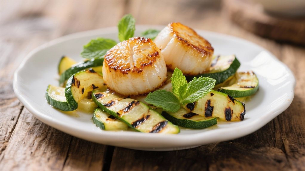 grilled zucchini with mint