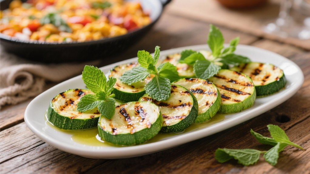 grilled zucchini with mint