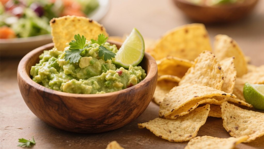guacamole with crispy chips