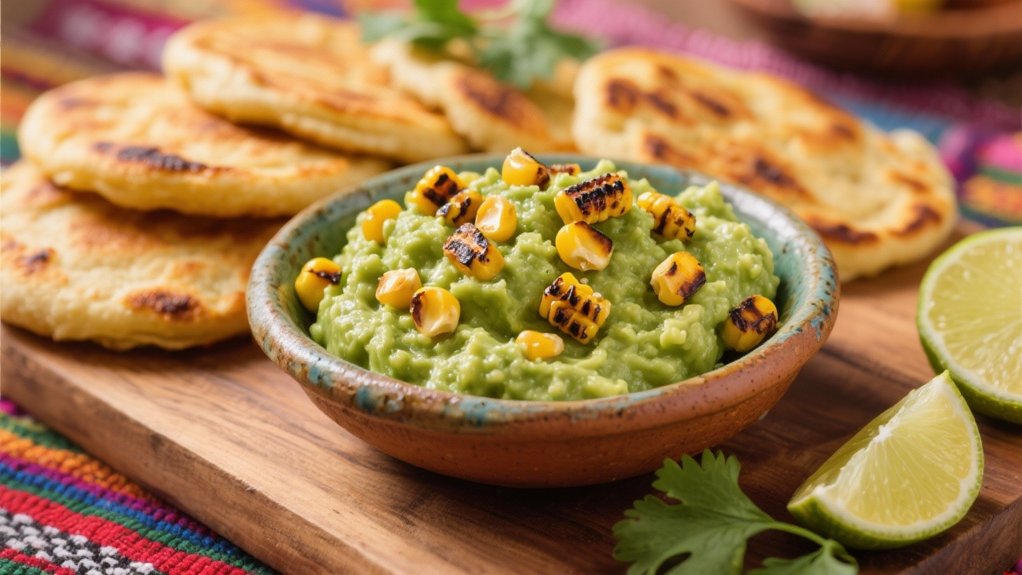 guacamole with roasted corn