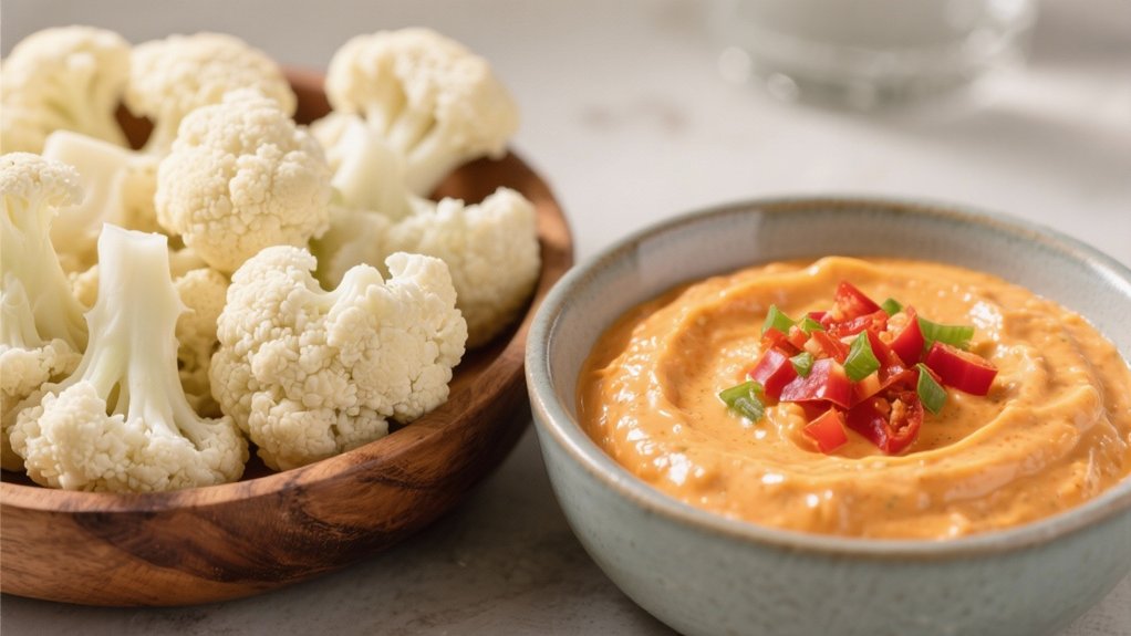 guilt free cauliflower dipping snacks