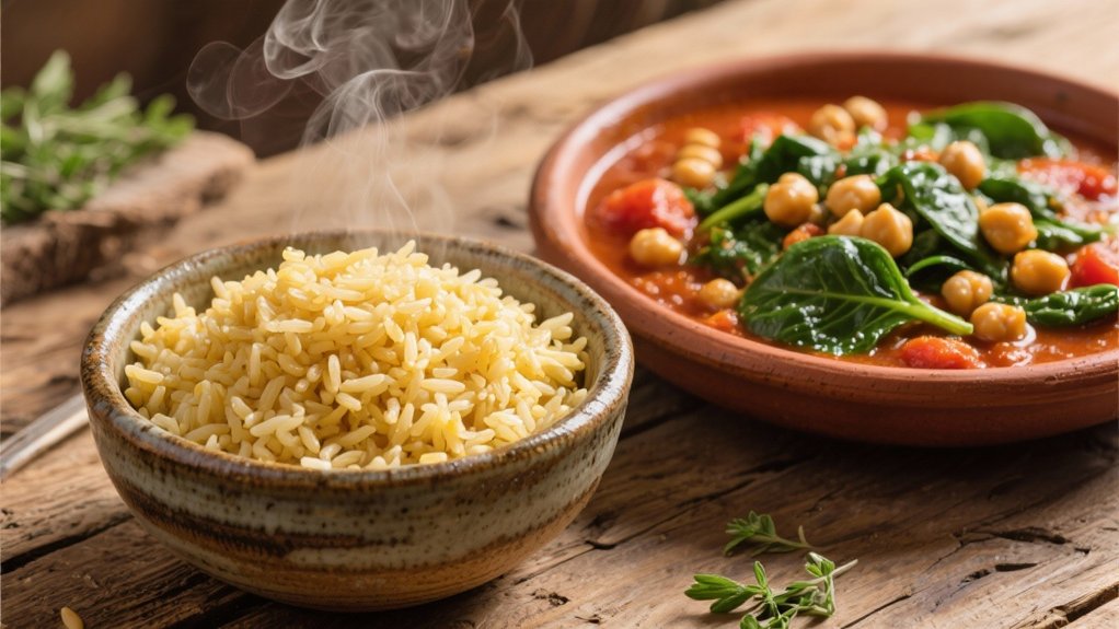 healthy chickpea spinach stew