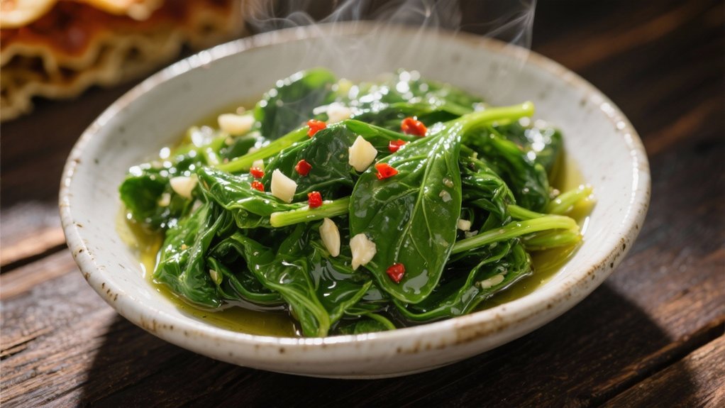 healthy garlic saut ed spinach