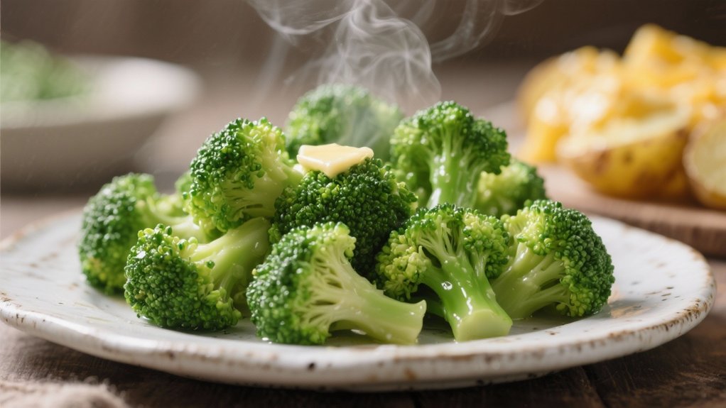 healthy steamed broccoli side