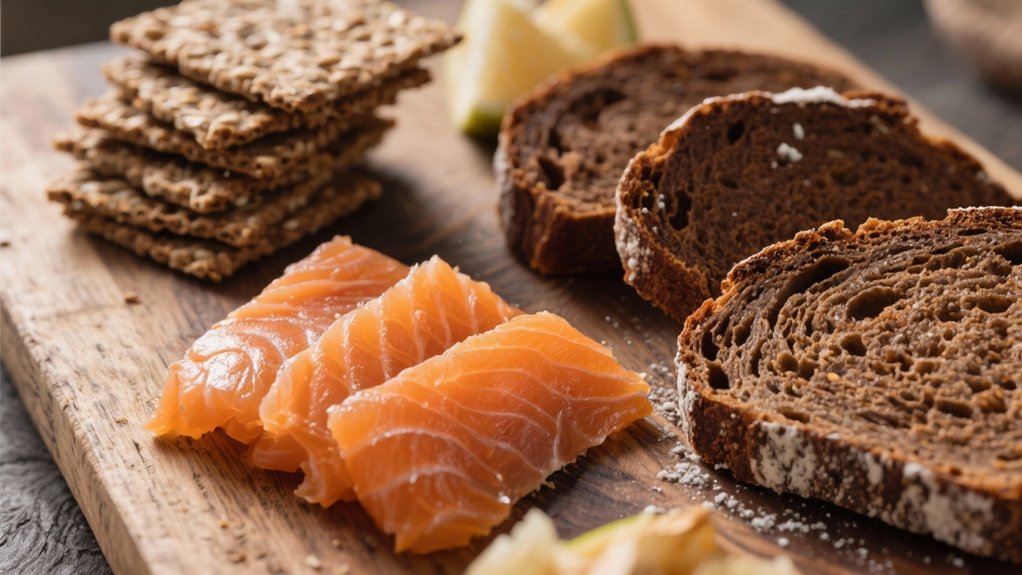 hearty bread complements gravlax
