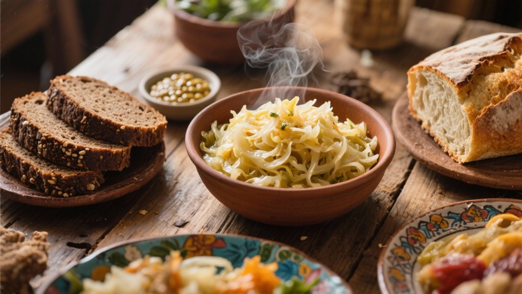 hearty bread with sauerkraut