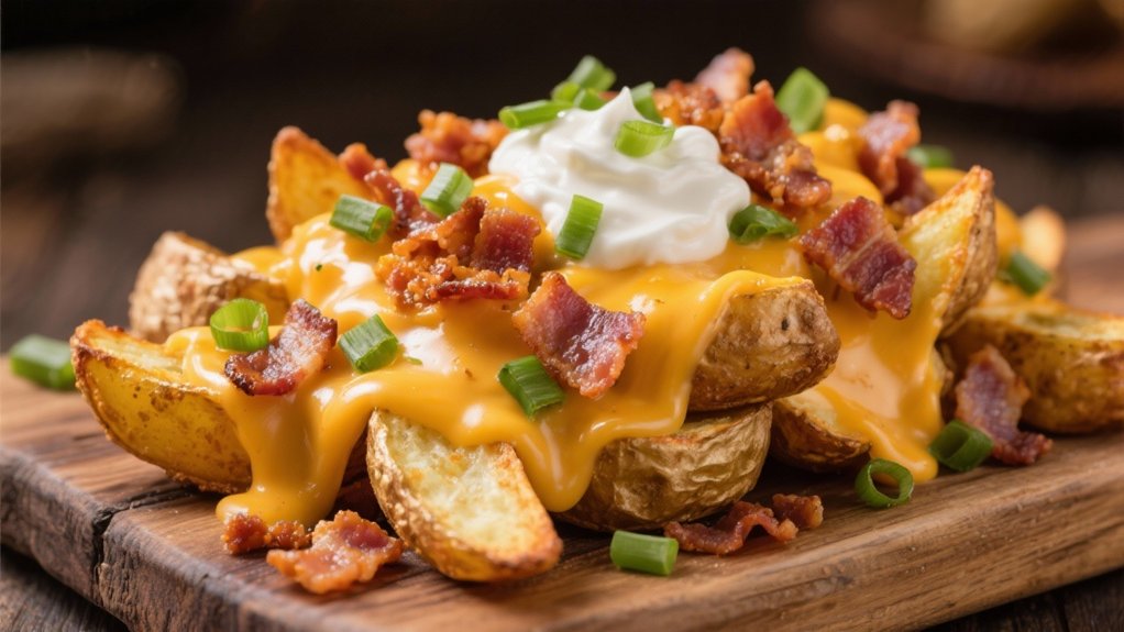 hearty loaded potato wedges