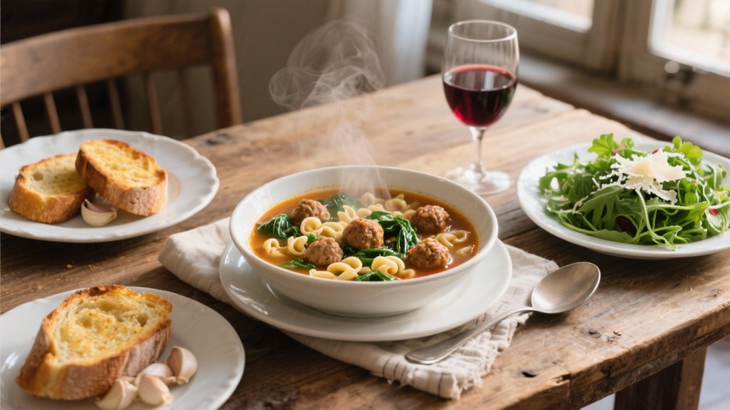 hearty meatballs and greens