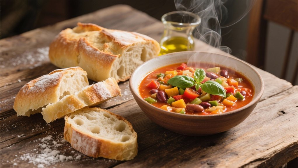 hearty minestrone with ciabatta