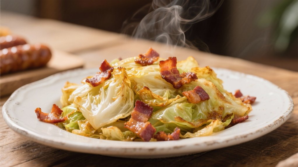 hearty pan fried cabbage dish
