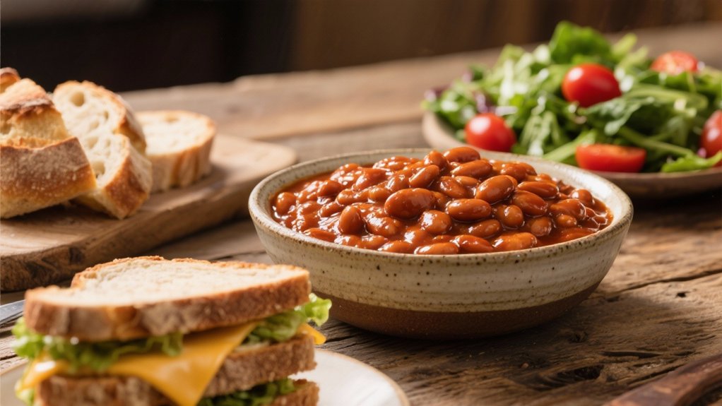 hearty protein packed baked beans