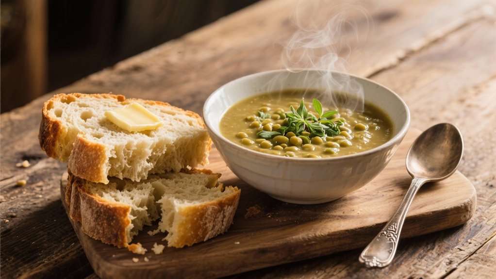hearty soup and bread