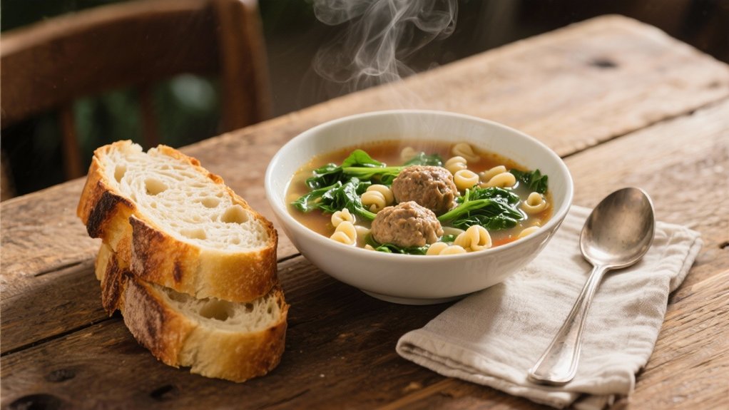 hearty soup and ciabatta