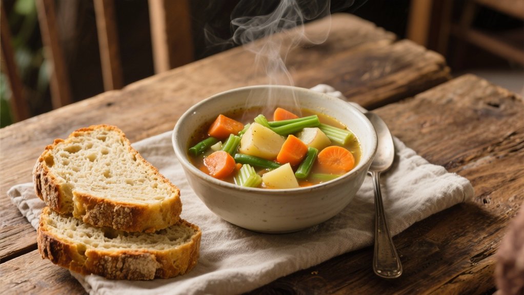 hearty soup with bread
