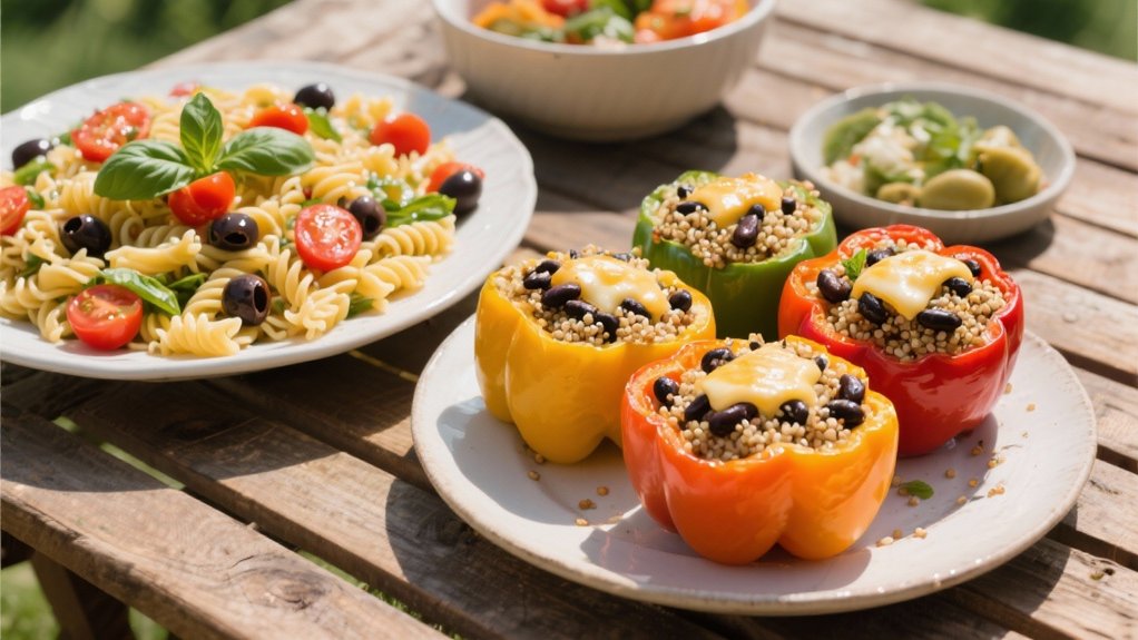 hearty vibrant stuffed peppers