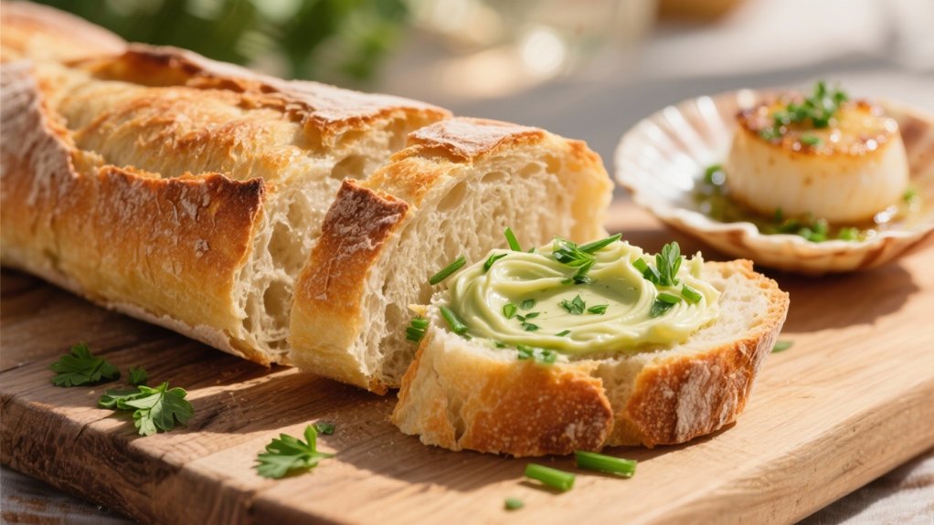 herb butter crusty baguette