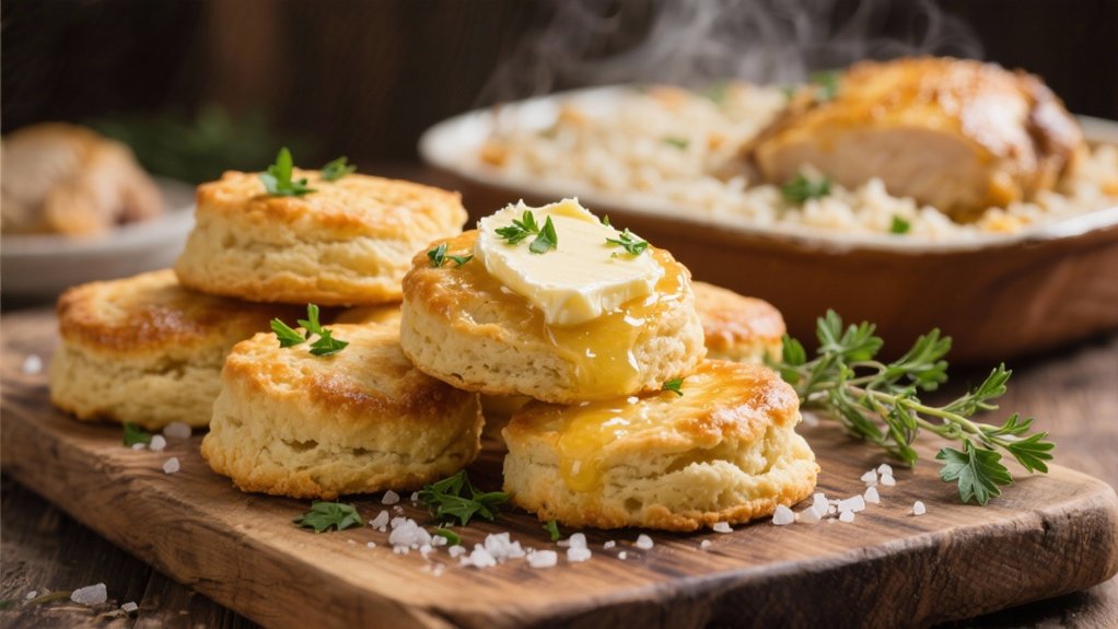 herb butter enhances biscuits