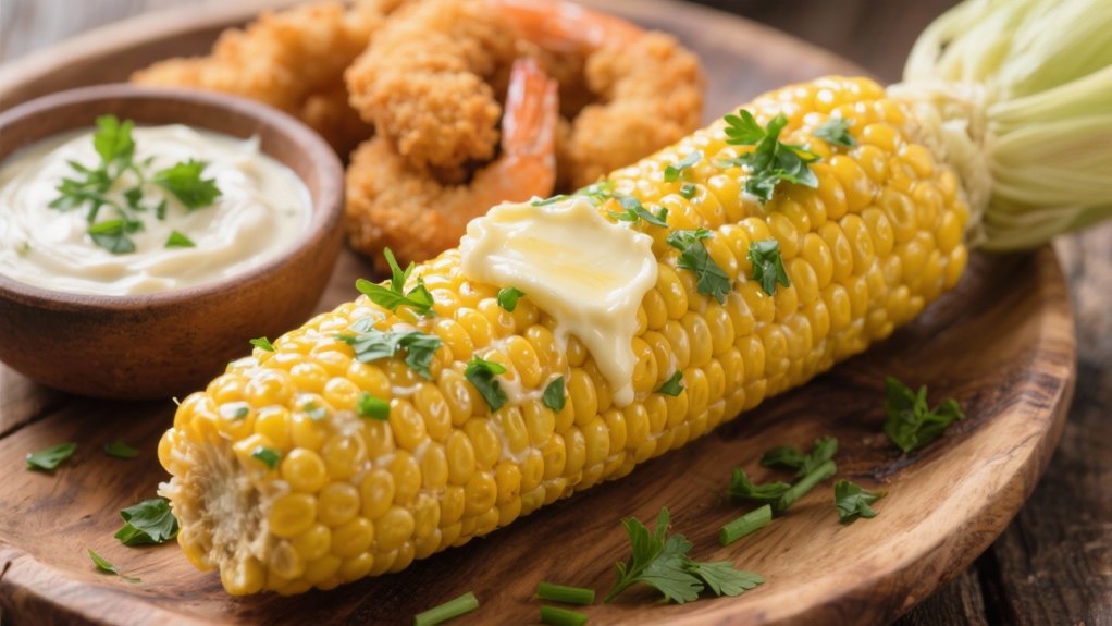 herb butter enhances corn