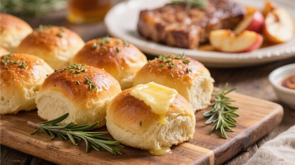 herb butter enhances dinner rolls