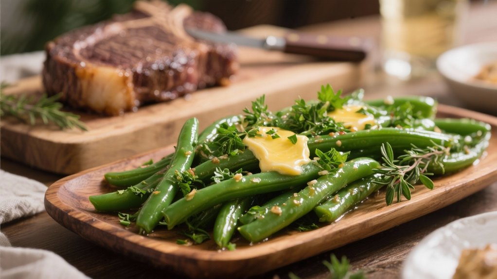 herb butter green beans preparation