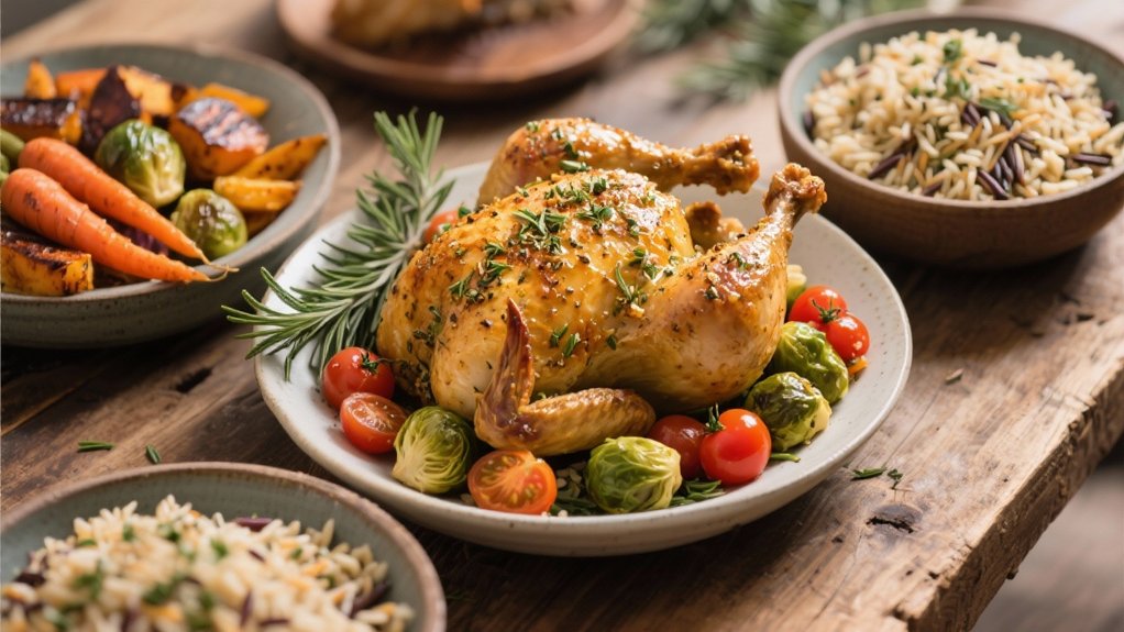 herb crusted chicken with wild rice