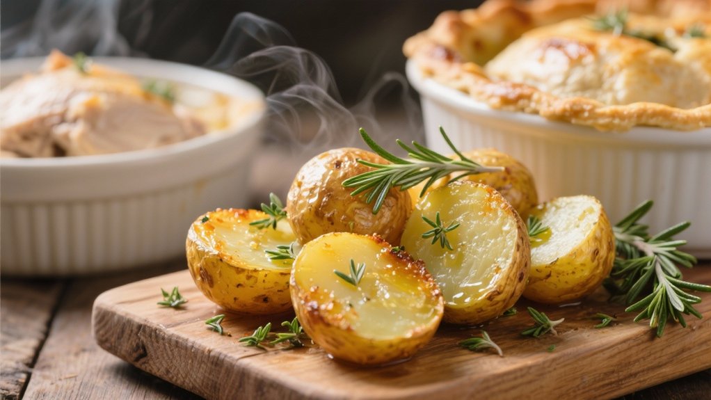 herb crusted crispy new potatoes