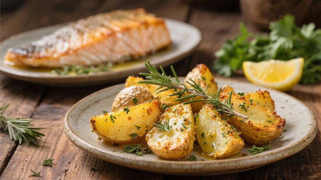 herb crusted crispy roasted potatoes