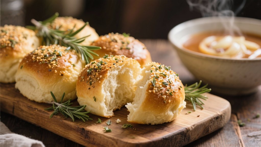 herb crusted dinner roll delight