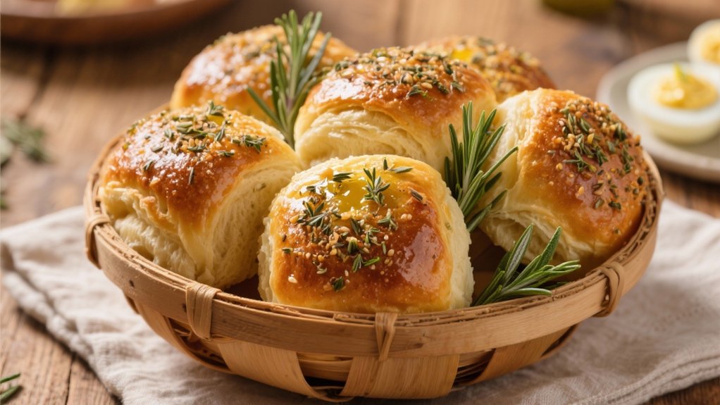 herb crusted dinner rolls recipe