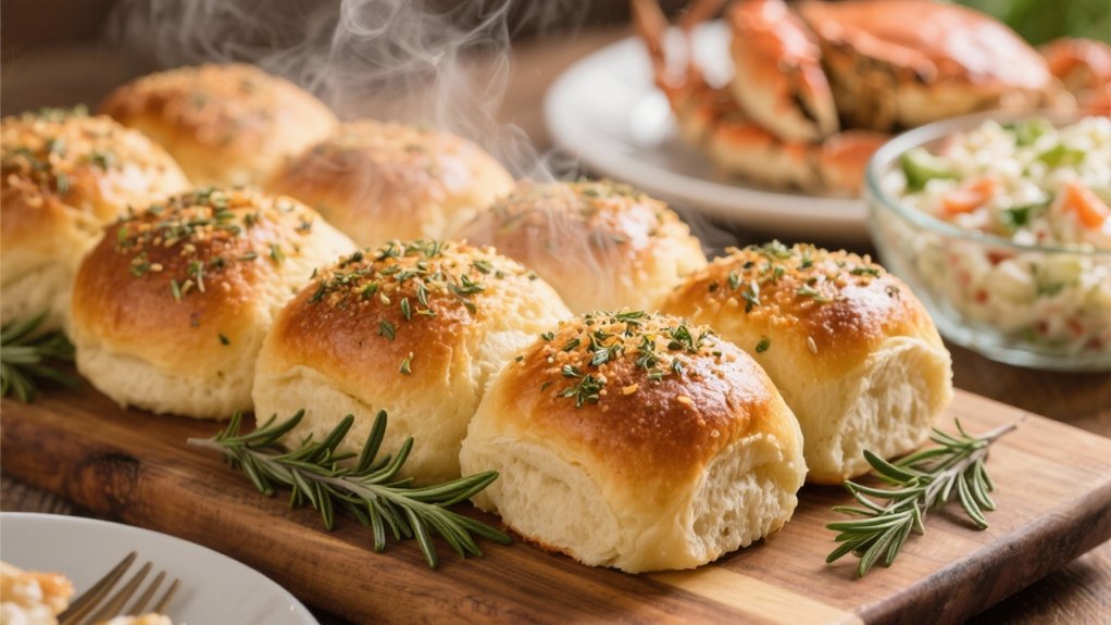 herb crusted golden dinner rolls