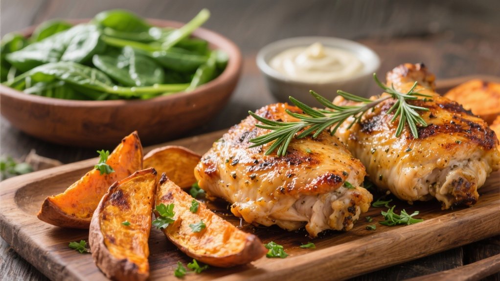 herb crusted grilled chicken thighs