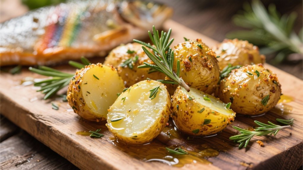 herb crusted roasted baby potatoes