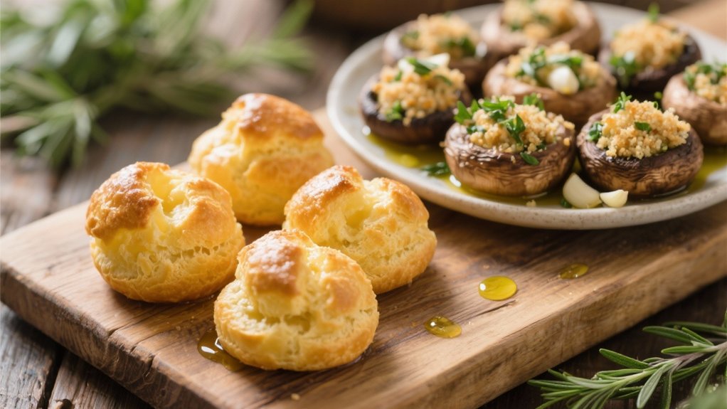 herb filled stuffed mushrooms delight