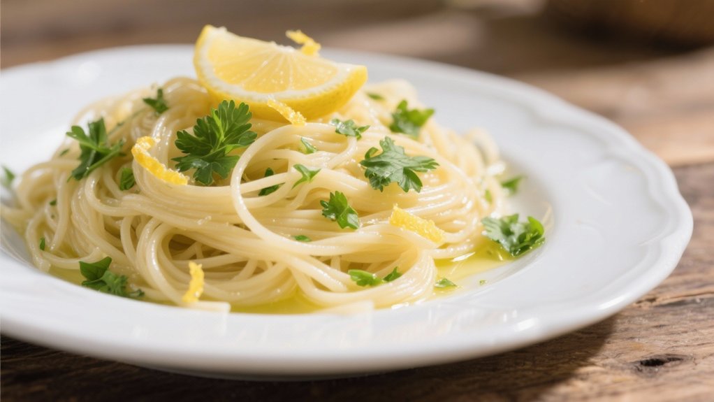 herb infused angel hair pasta