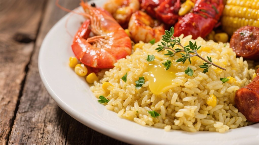 herb infused buttery rice pilaf