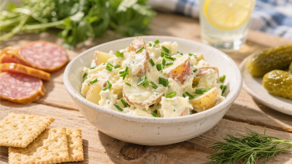 herb infused creamy potato salad