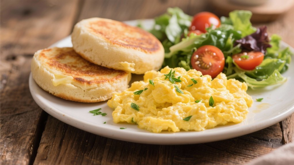 herb infused creamy scrambled eggs