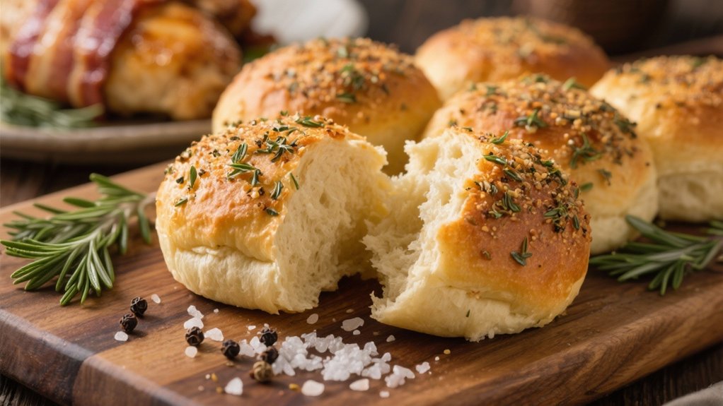 herb infused crusty dinner rolls