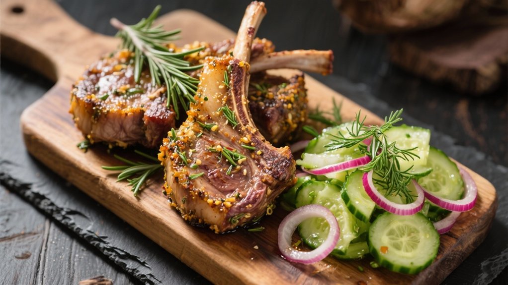 herb infused lamb and cucumber