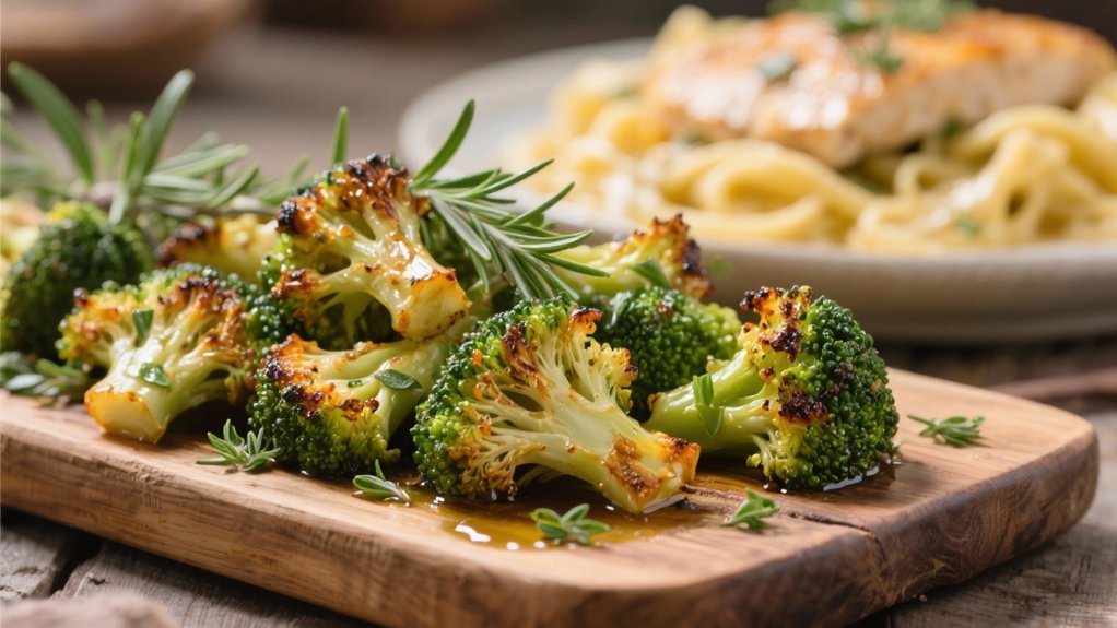 herb infused roasted broccoli dish