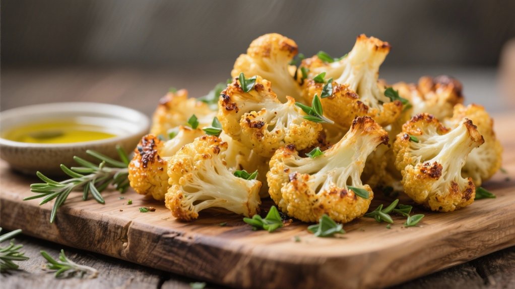 herb roasted cauliflower delightfully seasoned