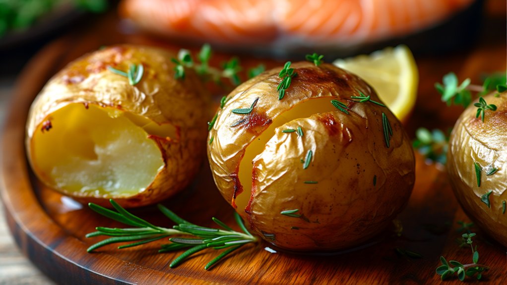 herb roasted crispy baby potatoes