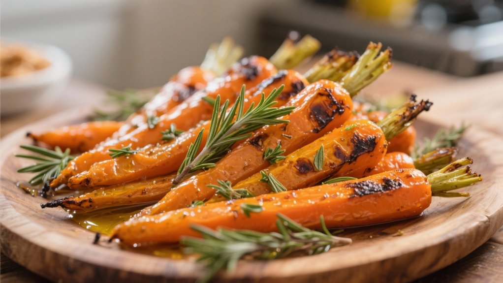 herb roasted sweet colorful carrots