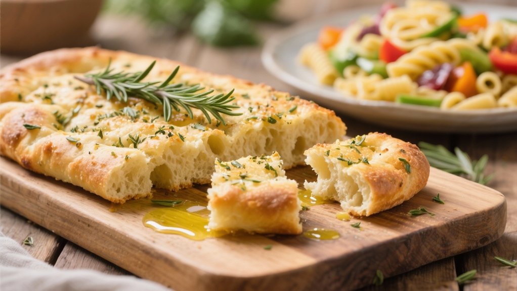 herb scented focaccia bread