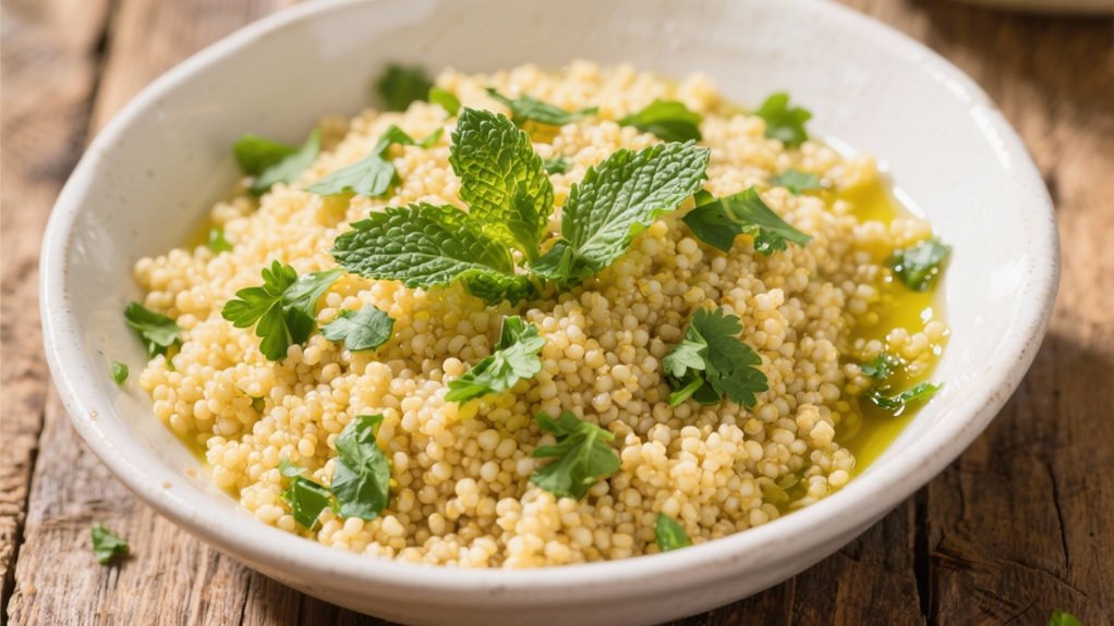 herbed couscous complements swordfish