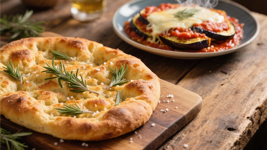 homemade focaccia with toppings