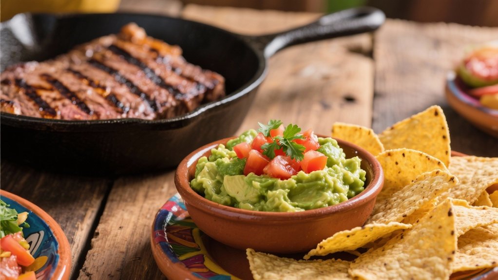 homemade guacamole for carne asada