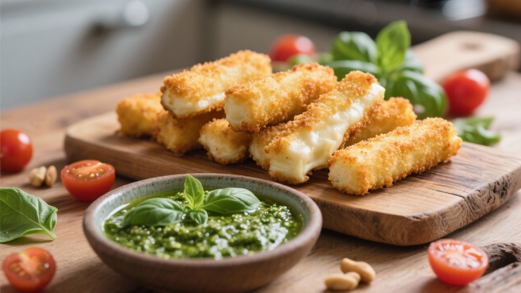 homemade pesto elevates mozzarella