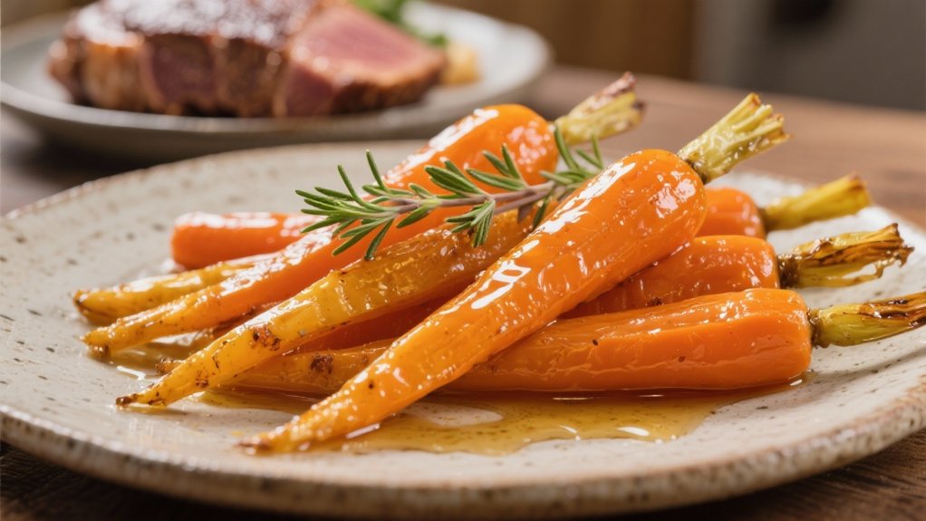 honey glazed carrots enhance duck
